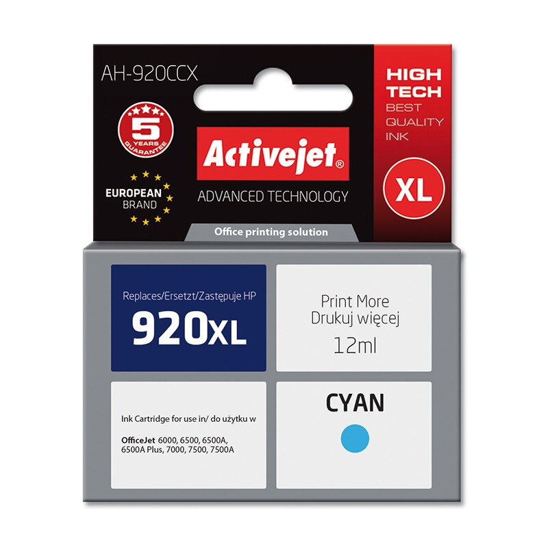 Cartus compatibil HP 920XL Cyan pentru HP CD972, 12 ml, Premium Activejet, Garantie 5 ani