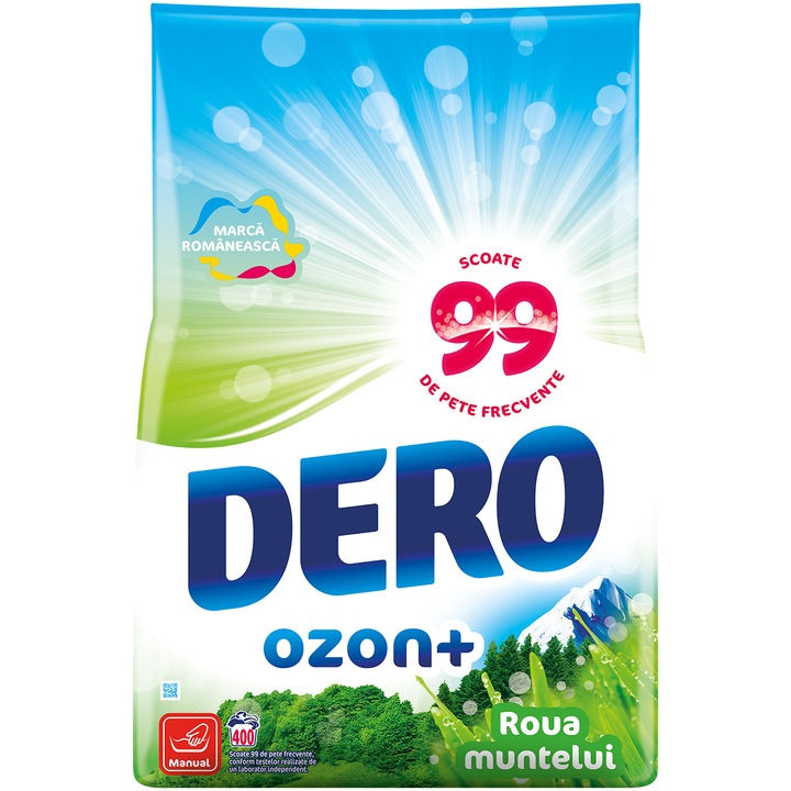 Detergent manual Dero Ozon+ Roua Muntelui, 20kg, 400 spalari