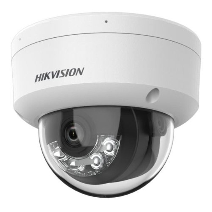Camera IP Dome 2MP Smart Hybrid Light Hikvision DS-2CD1123G2-LIU(2.8mm), Microfon, PoE, IR 30m, Lumina Alba 30m, lentila 2.8mm, IP67, IK08