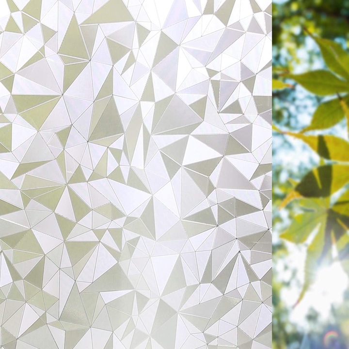 Folie Decorativa Privacy Pentru Geamuri - Home&Office, Protectie UV, Model - Diamant, Dimensiuni 200x60 cm, Luxer