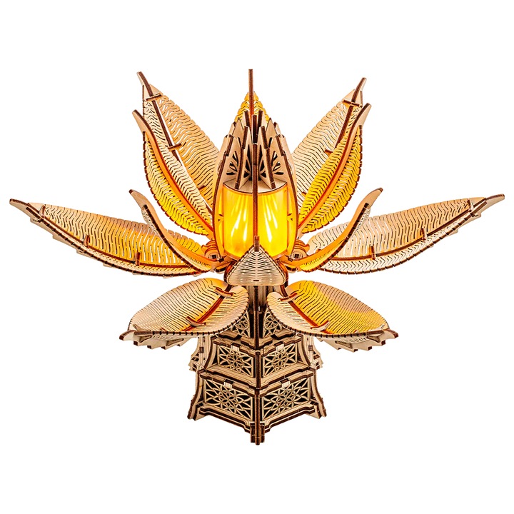 Puzzle 3D, electric, din lemn, Floare de foc, 246 piese