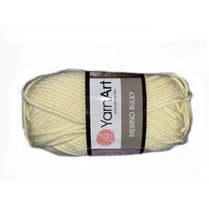 Fir textil, Yarnart, Acril / Lana, 100g, 100 m, Crem