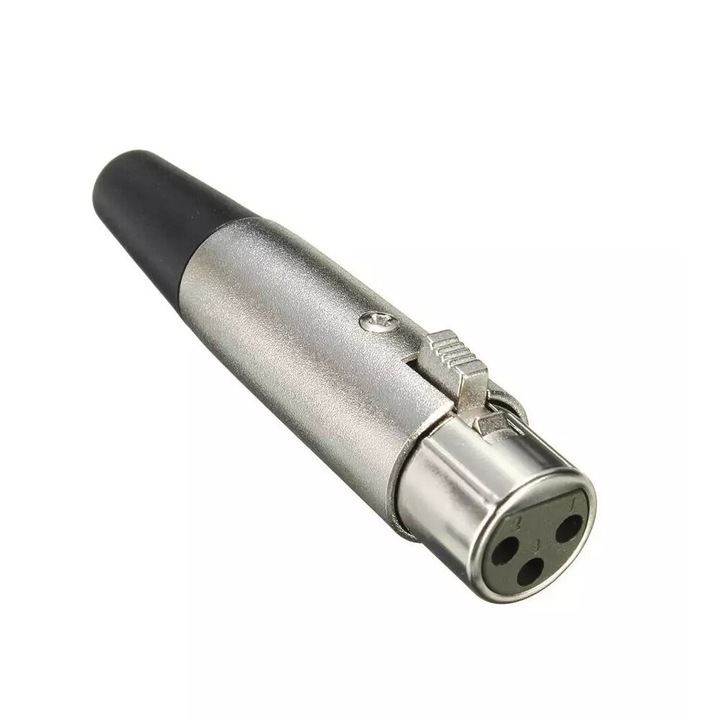 Adaptor mufa XLR cu 3 pini de 6 mm pentru difuzor, microfon, cablu 18 AWG argintiu