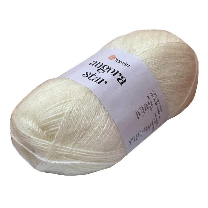 Garnitur Fire textile, Yarnart, Wloczka Angora Star, 20% lana, 80% acril, 100g, 500mb, set 5 bucati