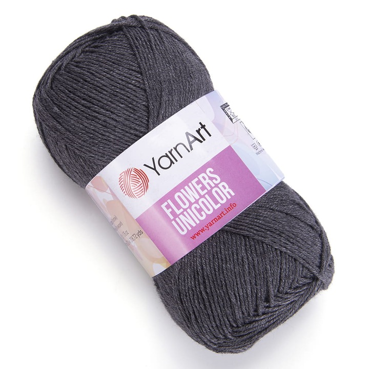 Garn Yarnart Flowers Unicolor, 50g/200m, 55% bumbac, 45% acril, multicolor