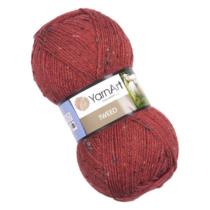 Fir textil Tweed, YarnArt, Acril, 100 gr, 300 m, Rosu