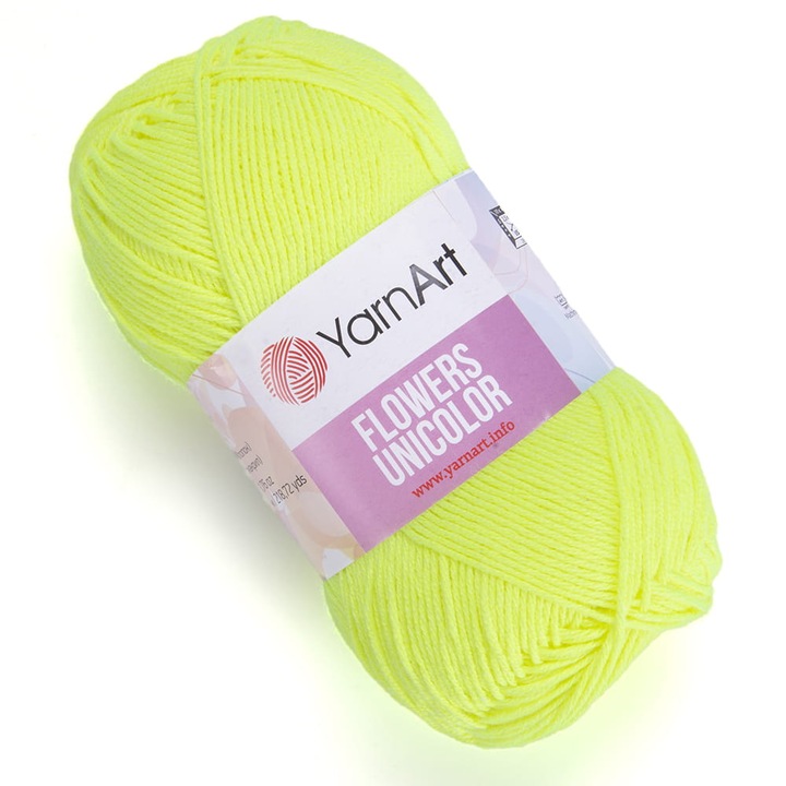 Garn Yarnart Flowers Unicolor, 50g/200m, 55% bumbac, 45% acril, multicolor