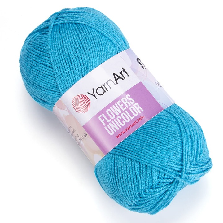 Garn Yarnart Flowers Unicolor, 50g/200m, 55% bumbac, 45% acril, multicolor