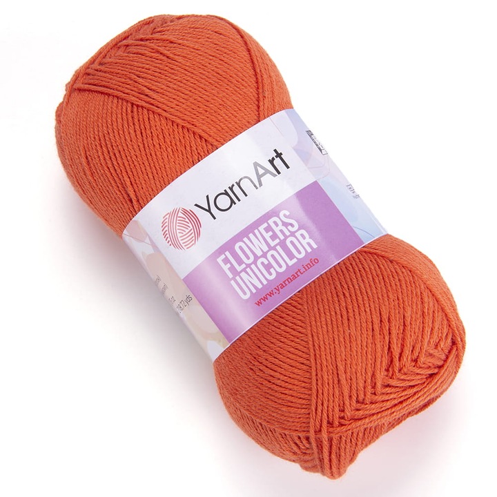 Garn Yarnart Flowers Unicolor, 50g/200m, 55% bumbac, 45% acril, culoare neagra, grosime 1