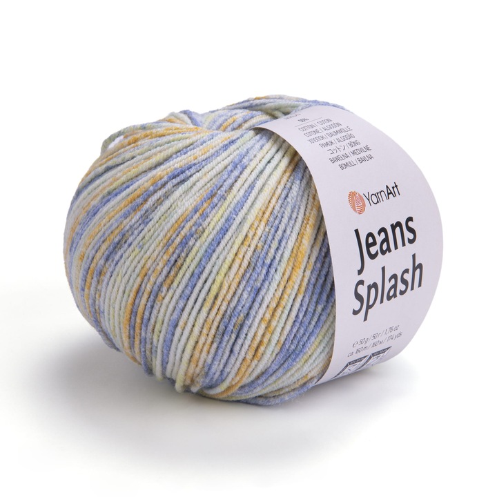 Garn YarnArt Jeans Splash, 55% bumbac, 45% acril, 160m, 50g, multicolor