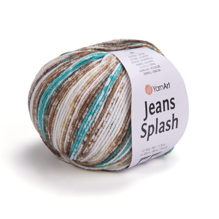 Fir textil YarnArt Jeans Splash, 55% bumbac, 45% acril, 160m, 50g, multicolor
