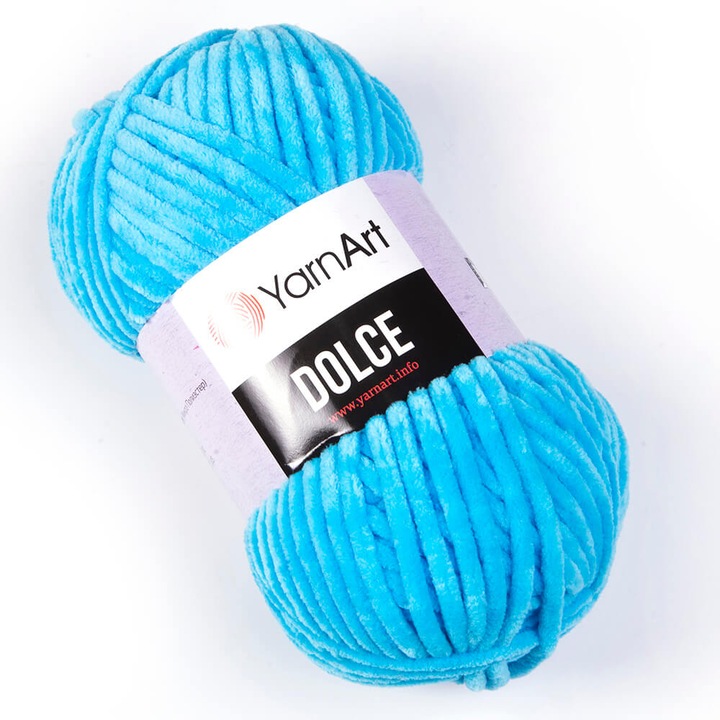 Fire textile poliester, YarnArt Dolce, 6mm, 100g, 120m, albastru