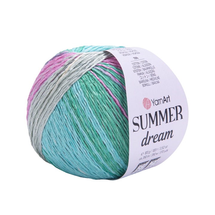 Textilszál, YarnArt, pamut, 100 g, 350 m, többszínű