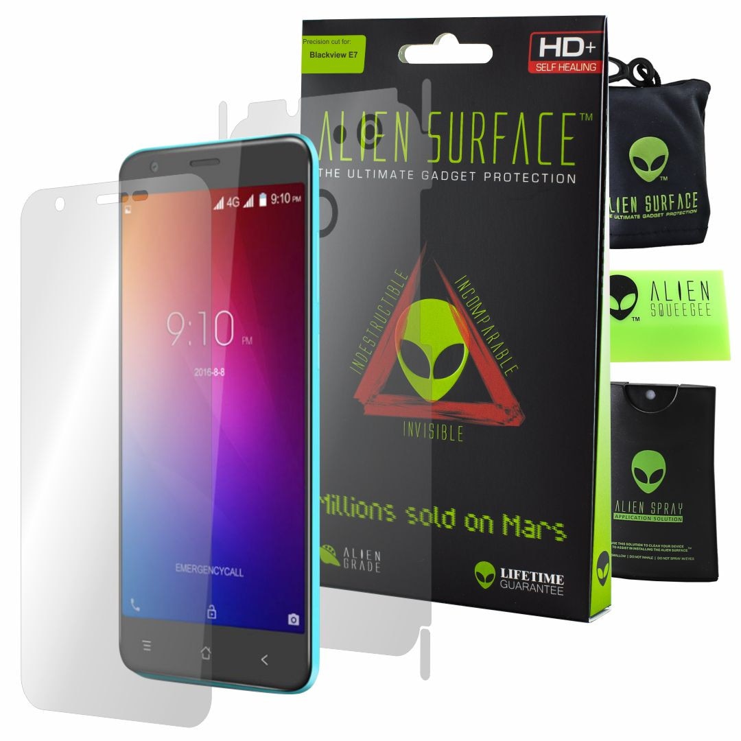 Folie Alien Surface HD, Blackview E7, protectie ecran, spate, laterale + Alien Fiber Cadou