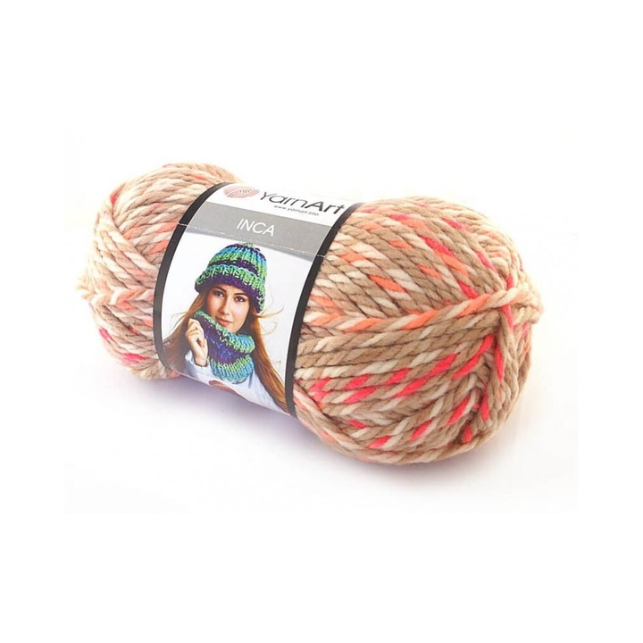 Fibra textila, YarnArt, Inca, 25% lana, 75% acril, 200g, culoare 660