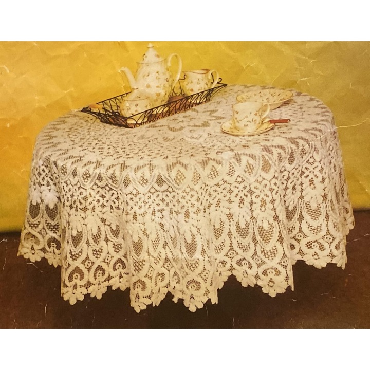 Obrus Polontex zakardowy 180 cm, alb, rotund