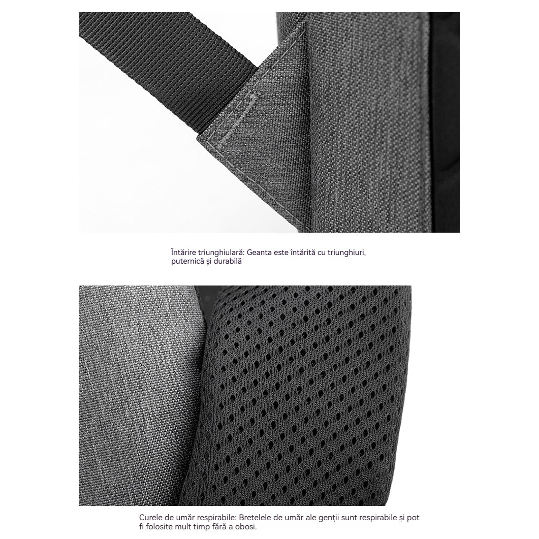 Geanta pentru computer de 15,6 inchi, Fudisenn®, rucsac de bagaje multifunctional, capacitate mare, stocare in mai multe straturi, rezistenta la apa, cu port de incarcare USB, mufa pentru casti, benzi reflectorizante, se poate fixa pe valiza, negru