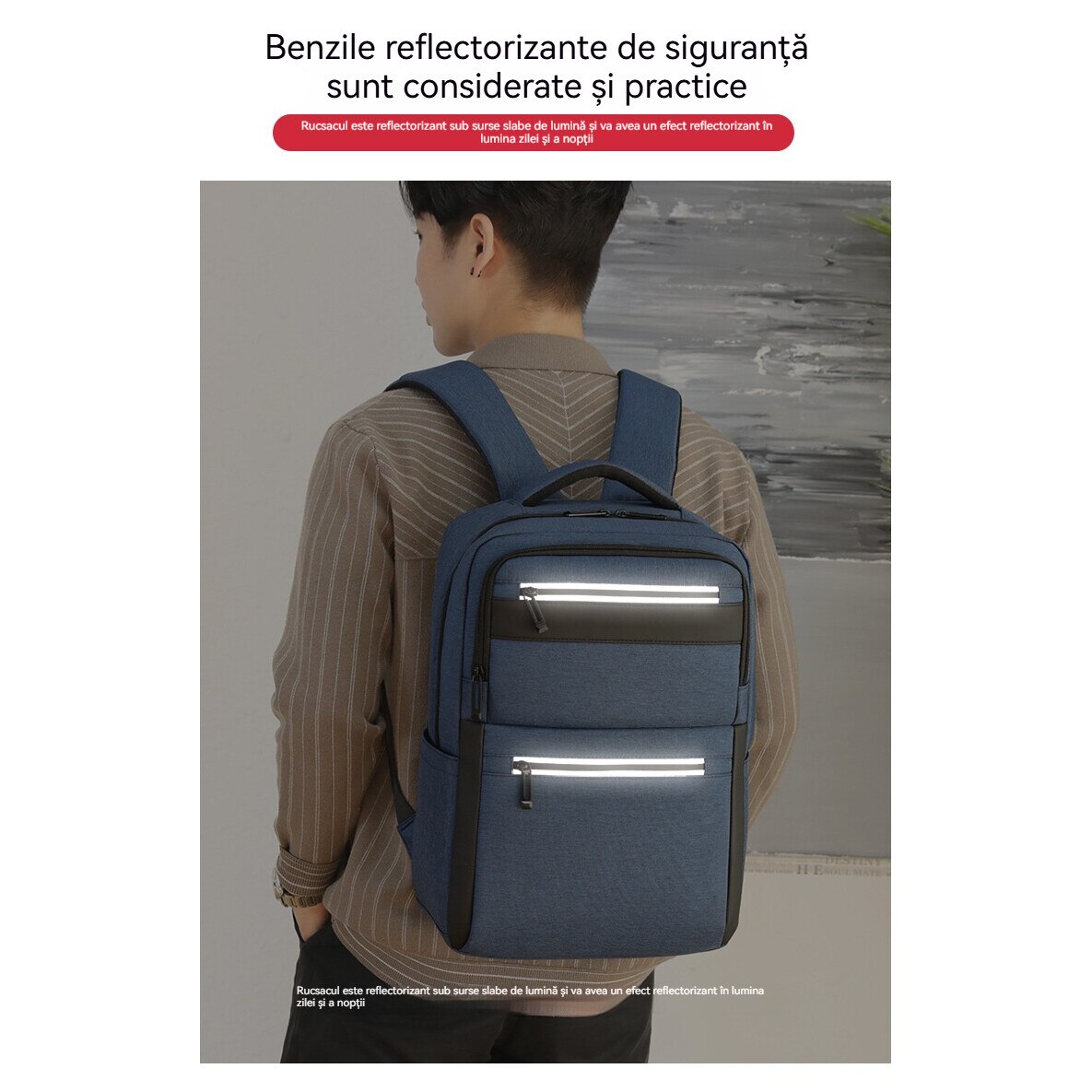 Geanta pentru computer de 15,6 inchi, Fudisenn®, rucsac de bagaje multifunctional, capacitate mare, stocare in mai multe straturi, rezistenta la apa, cu port de incarcare USB, mufa pentru casti, benzi reflectorizante, se poate fixa pe valiza, negru