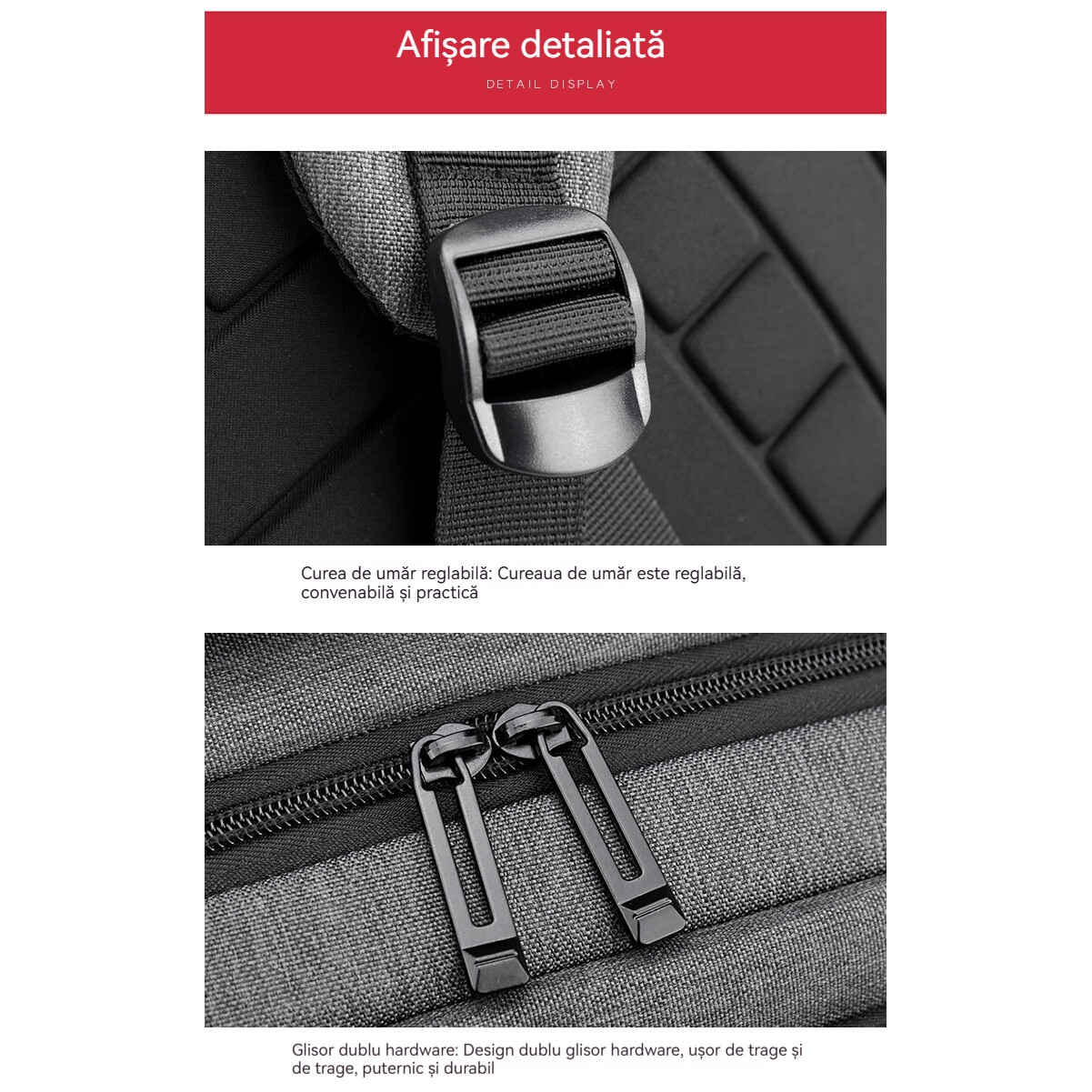 Geanta pentru computer de 15,6 inchi, Fudisenn®, rucsac de bagaje multifunctional, capacitate mare, stocare in mai multe straturi, rezistenta la apa, cu port de incarcare USB, mufa pentru casti, benzi reflectorizante, se poate fixa pe valiza, negru