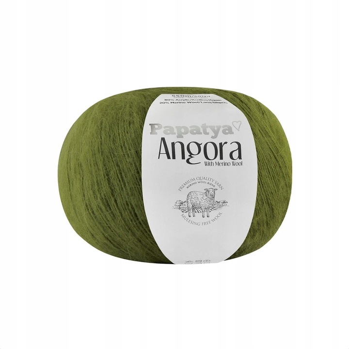 Fire textile Wloczka Papatya Angora, 100g, 20% lana, 80% acril, 550m, multicolor