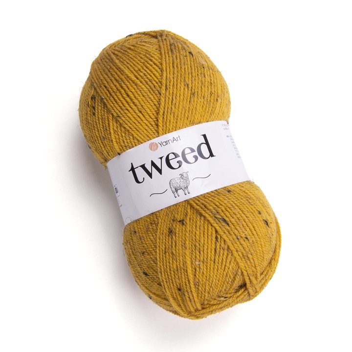 Fir textil YarnArt Tweed, acril, 300m, galben, 100g