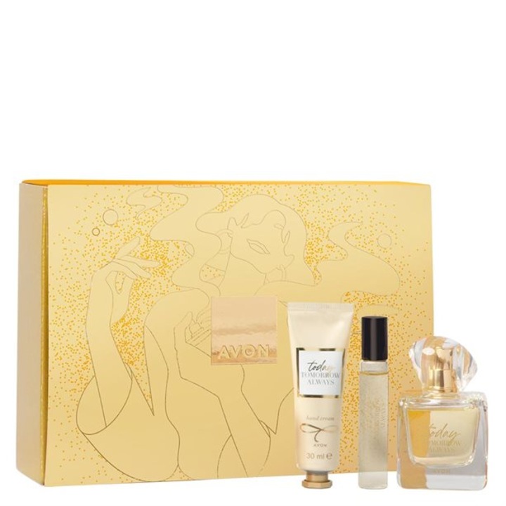 TTA Today Box Set for Her - Eau de Parfum 50 ml, Mini Eau de Parfum 10 ml és Kézkrém 30 ml, Avon, 90 ml