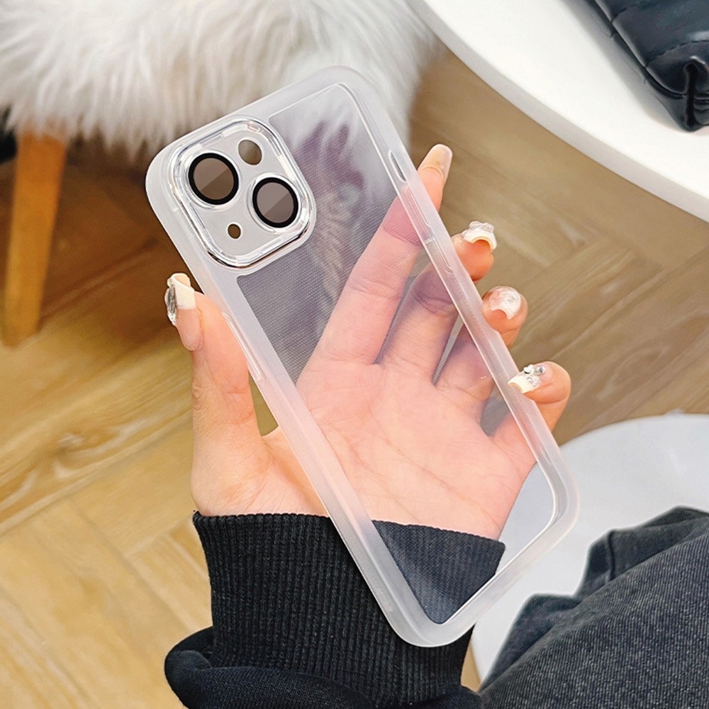 Husa pentru Samsung Galaxy A05, Premium Antishock Protective Lens Case, Antisoc, Protectie Camere, Frosted White