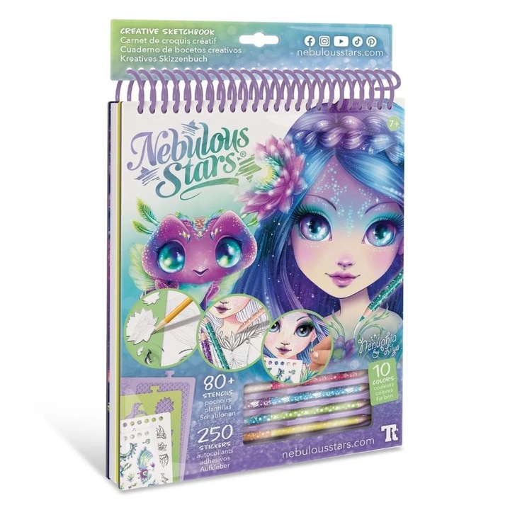 Set Carte cu Desene Creative, personaj Nenuphia - Nebulous Stars