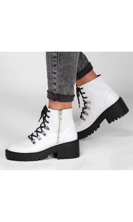 Ежедневни дамски ботуши Skechers 49058 Wht White - Albsss, Бял