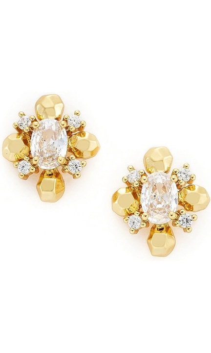 Cercei dama C.PARAVANO, model cu perle cristal, material alama placat cu aur de 18k