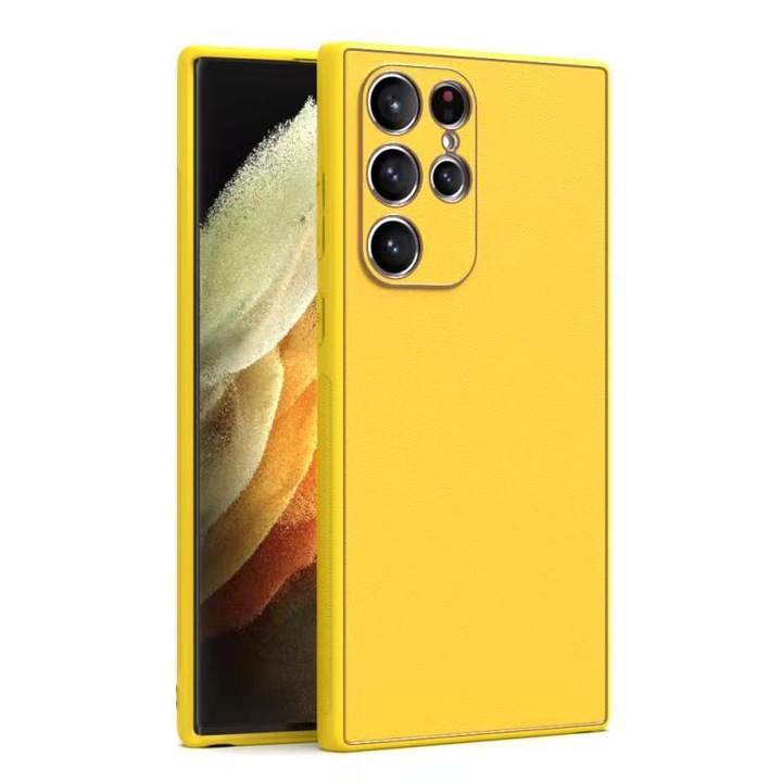 Калъф Yolo за Xiaomi Redmi Note 12s, еко кожа, TPU ръб, жълт