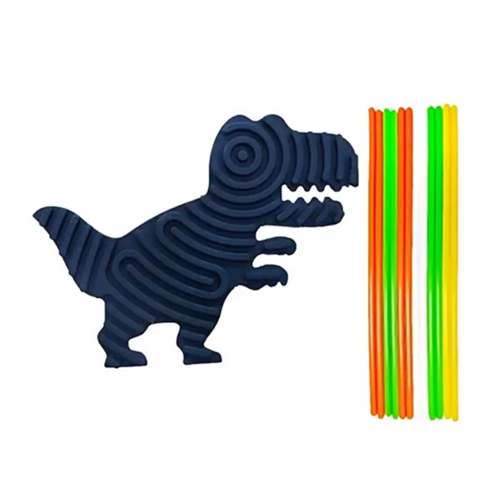 Szilikon stresszoldó játékkészlet, dinoszaurusz modell, 13 darab, 3 év+, sötétkék