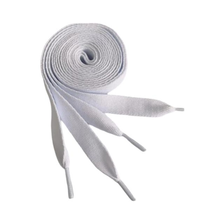 Sireturi bumbac plate de 1, 5cm latime alb