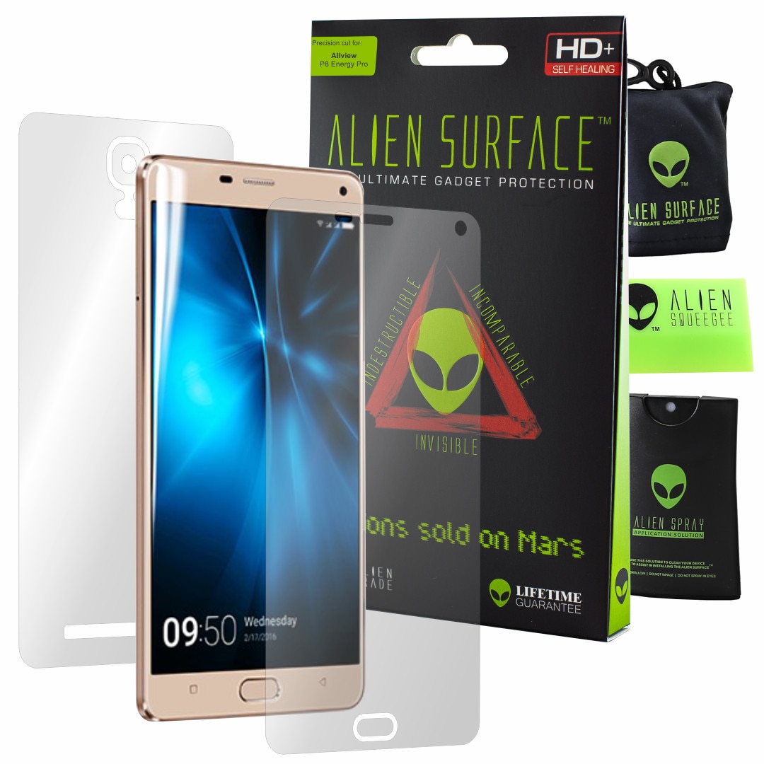 Folie Alien Surface HD, Allview P8 Energy Pro, protectie ecran, spate + Alien Fiber Cadou