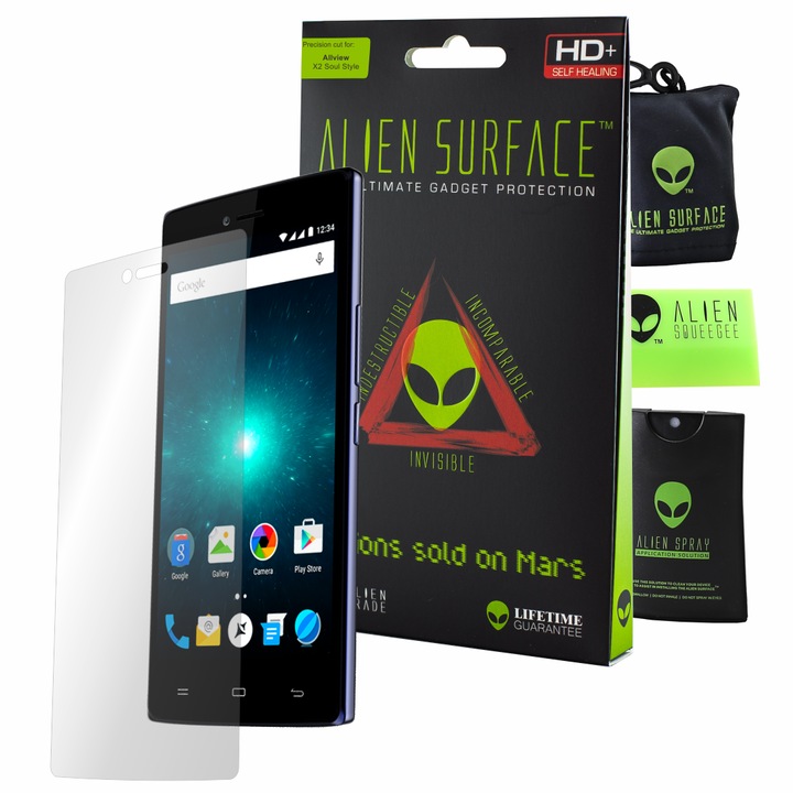 Folie Alien Surface HD, Allview X2 Soul Style, protectie ecran + Alien Fiber cadou