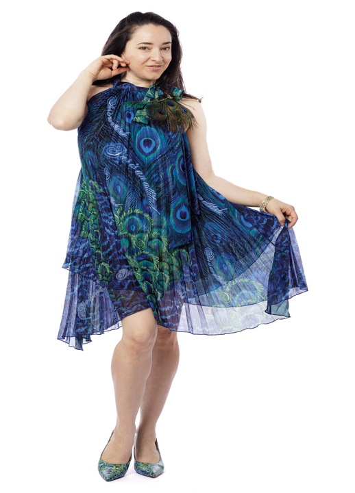 Rochie ocazie, gravide, piershop, eleganta, midi, print be a goddess, croi lejer, universala