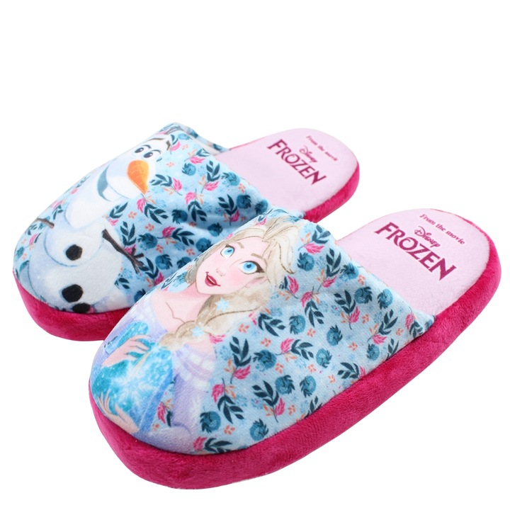 Girls' Frozen papucs, plüss, tarka, csúszásmentes talpú, Többszínű