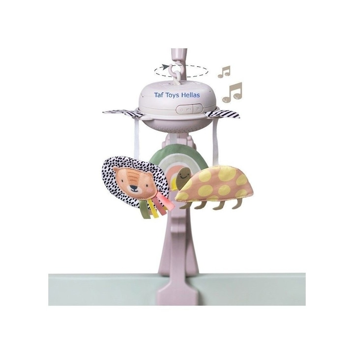 Jucarie interactiva pentru bebelusi, Taf Toys, mobil muzical pliabil, 30 melodii clasice, crem