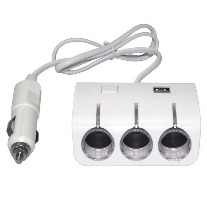 3-странно зарядно за запалка, 2 USB