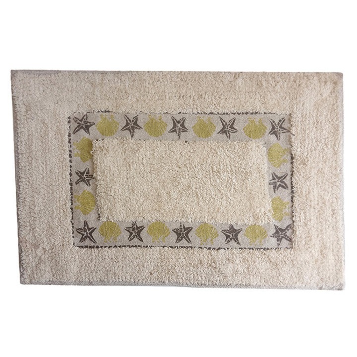 Постелка за баня Duratex, Марина, 100% памук с антислип гръб, зелена 40x60 см