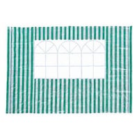 Perete lateral de 3 m din polipropilena cu dungi alb verde si ferestra