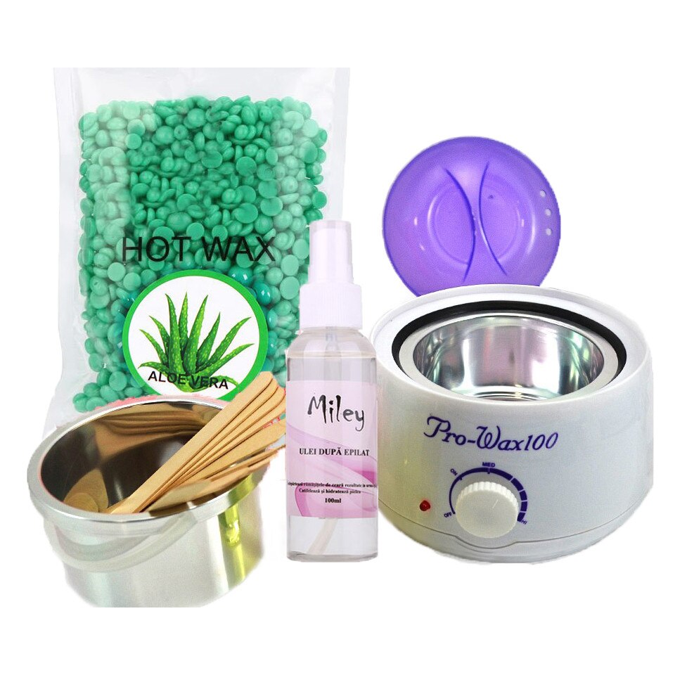 Kit Epilare Nr.32 cu Ceara Granule 100 grame - Wax ALOE