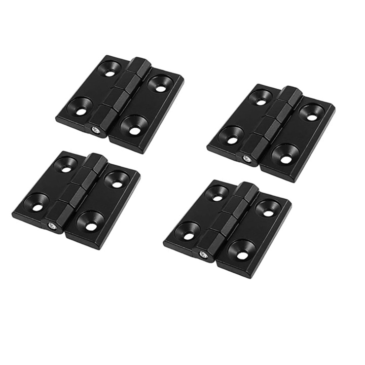 Set de 4 balamale din aliaj de zinc, Lhdfyqt, negru, 40x40x5mm