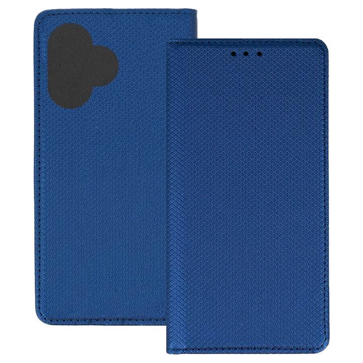 Husa pentru Xiaomi Redmi 13 (4G / 5G), PU Casual Book, Buzunar card, Inchidere magnetica, Functie stand / suport, Decupaj difuzor apeluri, Acoperire completa 360 de grade, Protectie fata-spate, Tip carte, Albastru