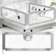 Bariera de Protectie pentru Pat, Bariera protectie pat, 198x70cm, inaltime reglabila 72-103 cm, 30 de trepte de ajustare, Multi Compatibil, Plasa Respirabila, Margini Captusite, Husa Detasabila cu Fermoar, Gri