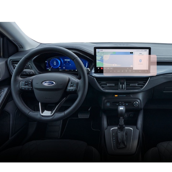 Folie Protectie Navigatie Ford Focus 2024+, Duragon, protectie Display Navigatie, silicon Mat, Anti-zgarieturi, Anti-amprenta, Anti-reflex, Regenerabila, Flexibila, Anti-Shock, kit instalare