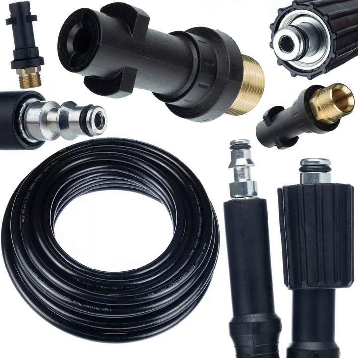 M22-QC tömlő M22-Bajonet adapterrel Lavor nagynyomású mosóhoz, Rosfix, fekete, 200bar, 10m