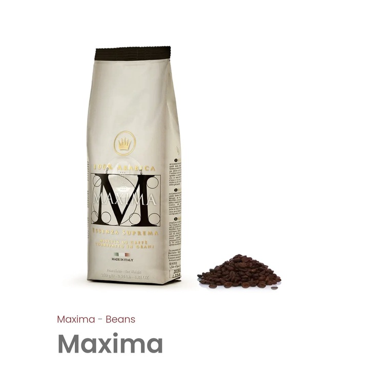 Cafea boabe Maxima-Morandini Caffe, 250 grame, premiata, 100% Arabica