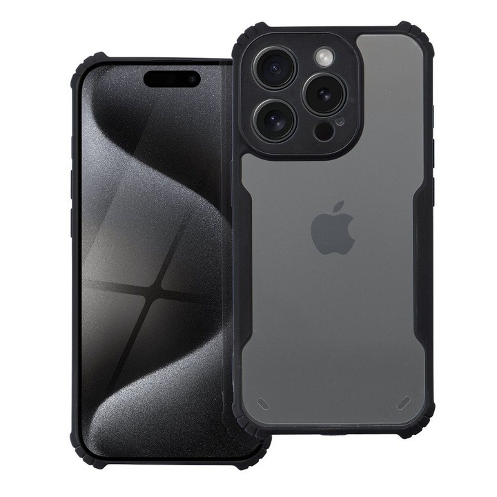 Tok Iphone 16 Pro Max-hoz, Ütésálló, Kamera Védelem, Fekete