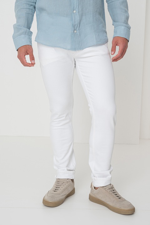 HUGO, 734 alacsony dereú slim fit farmernadrág, Fehér